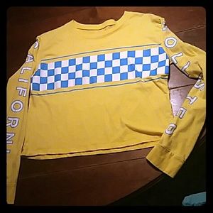 Hollister Yellow California L/S Tee Cropped